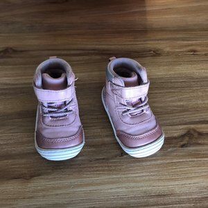 Stride Rite Surprize Archer Metallic Pink Hi Top Sneakers toddler shoes size 3M